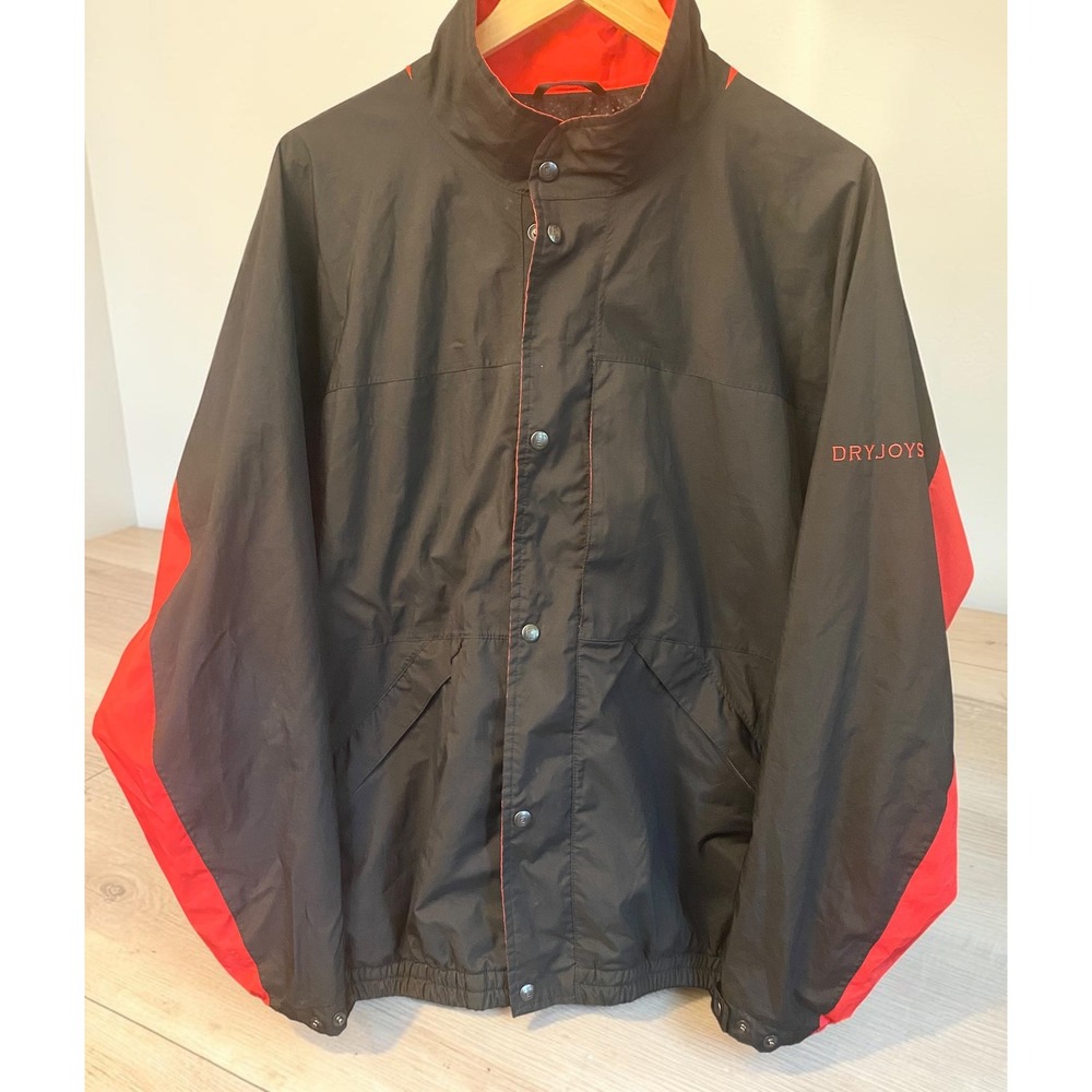 FootJoy DryJoys Windbreaker Golf Red Black Men's Large Jacket